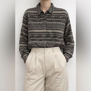 Claudia Richard Black and White Patterned Shirt